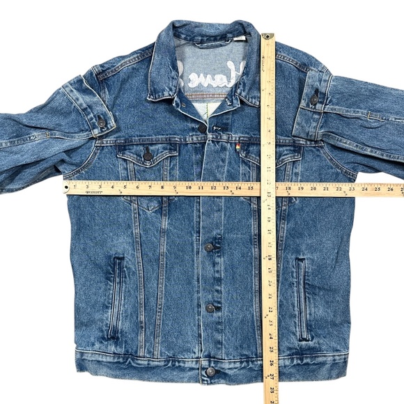 Levi's LGBT Pride I Have Seen The Future Rainbow Denim Trucker Jacket Mens XL - Picture 12 of 12